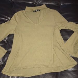 Green top with bell sleeves